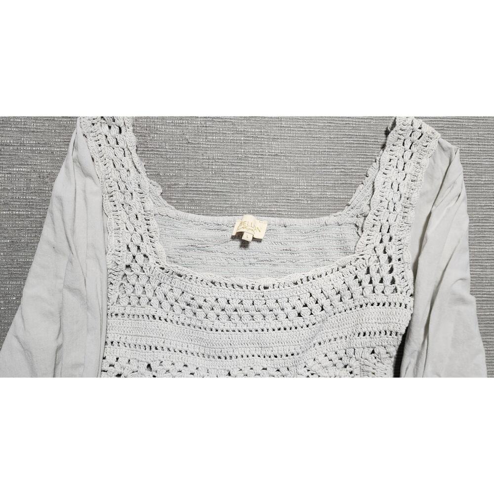 Rebellion Again Crochet Boho Peplum Blouse Women’s Large Cottagecore - Picture 2 of 13